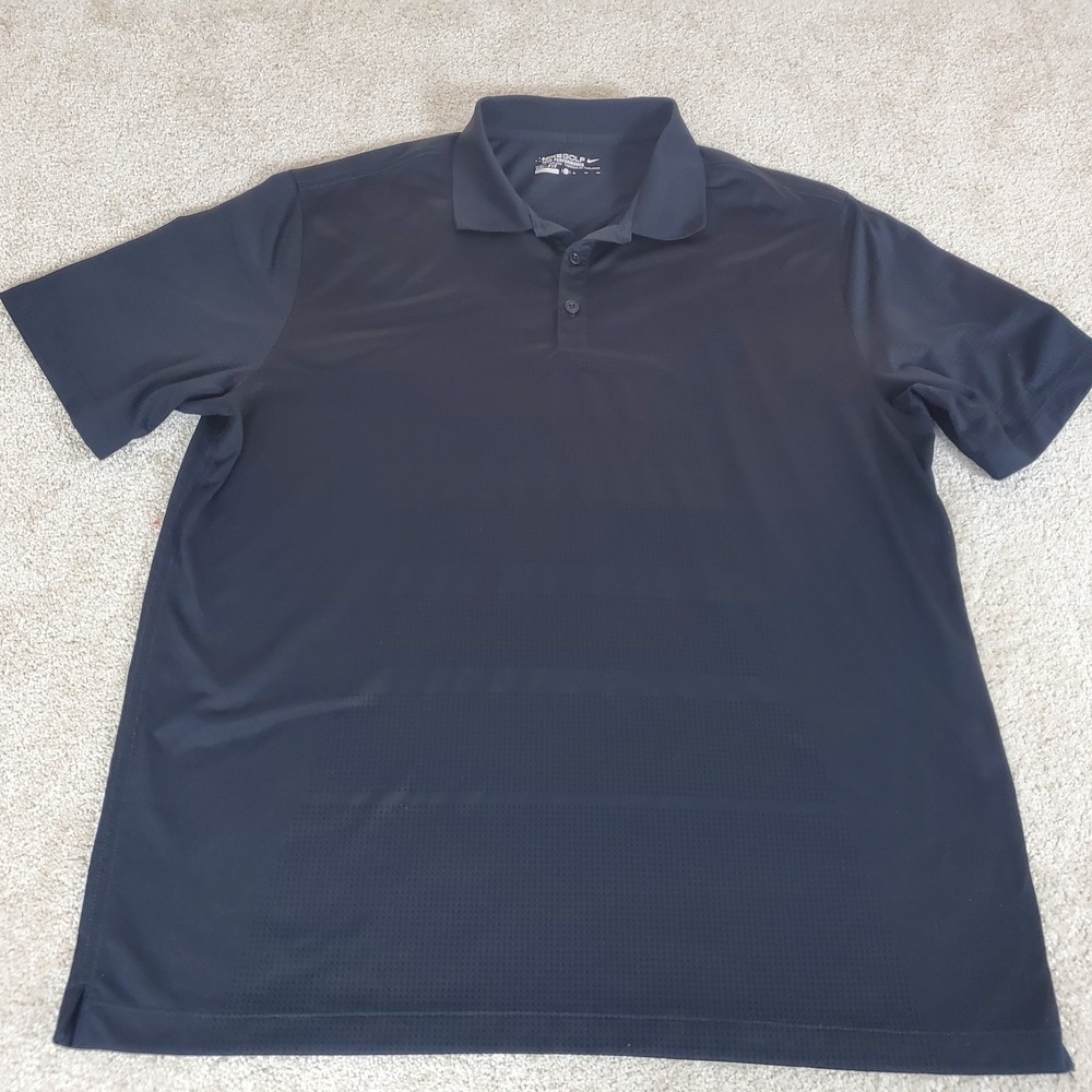 Nike Dri-Fit Tour Performance Black Polo Shirt Size  XL‎